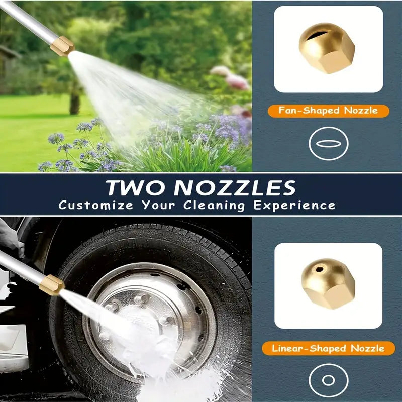 High Pressure Power Washer Wand For Garden Hose With Jet Nozzle And Fan Nozzle Hydro Jet Power Sprayer For Car Washing Or Garden Cleaning Made Of Durable Metal