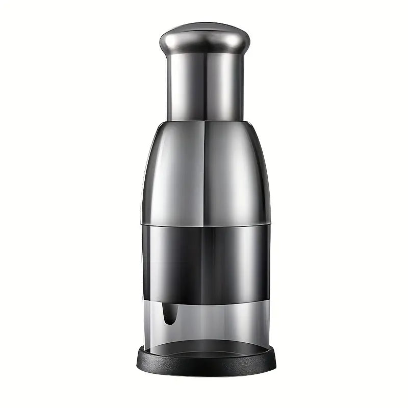 Manual Garlic Press & Mini Food Chopper – Stainless Steel Handheld Dicer for Garlic, Onion, Veggies & More
