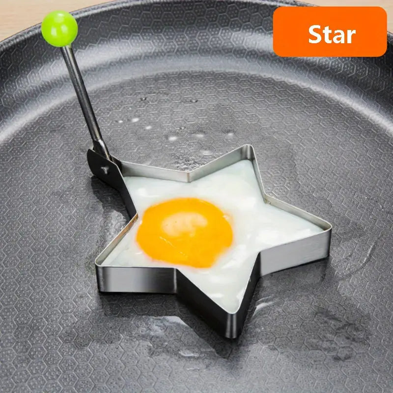 5 Styles Stainless Steel Fried Egg Mold - DIY Breakfast Pancake Shaper