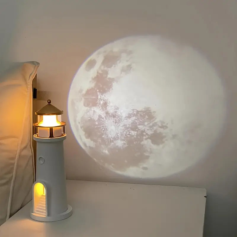 Moon Projection Lighthouse Night Light