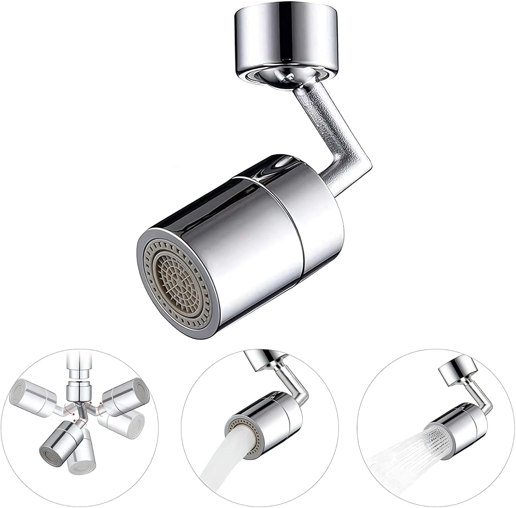 Universal 720 Degree Swivel Faucet Head Splash Proof Filter for Kitchen and Bathroom Sink