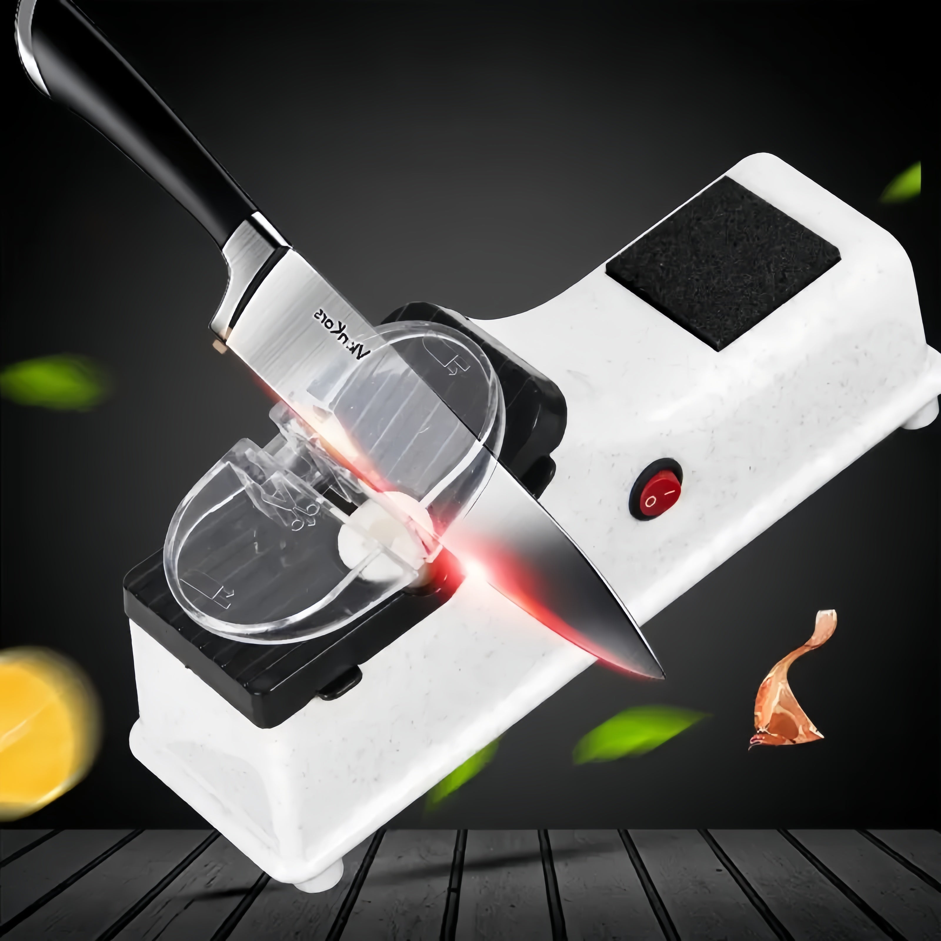 Rechargeable Electric Knife Sharpener - Automatic and Fast Sharpening for Kitchen Knives and Scissors