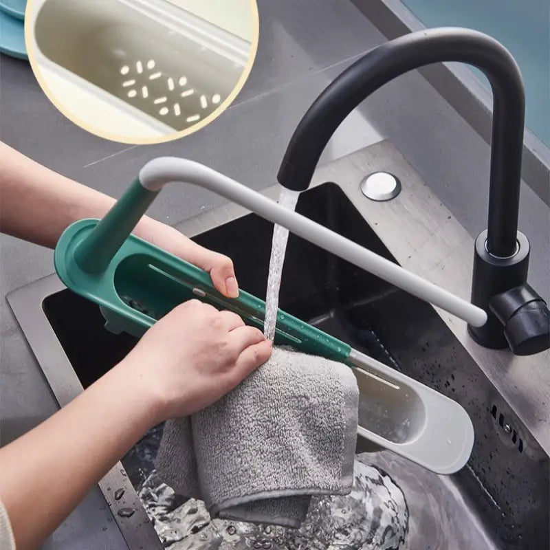 Telescopic Sink Storage Rack Kitchen Organizer Soap Sponge Holder