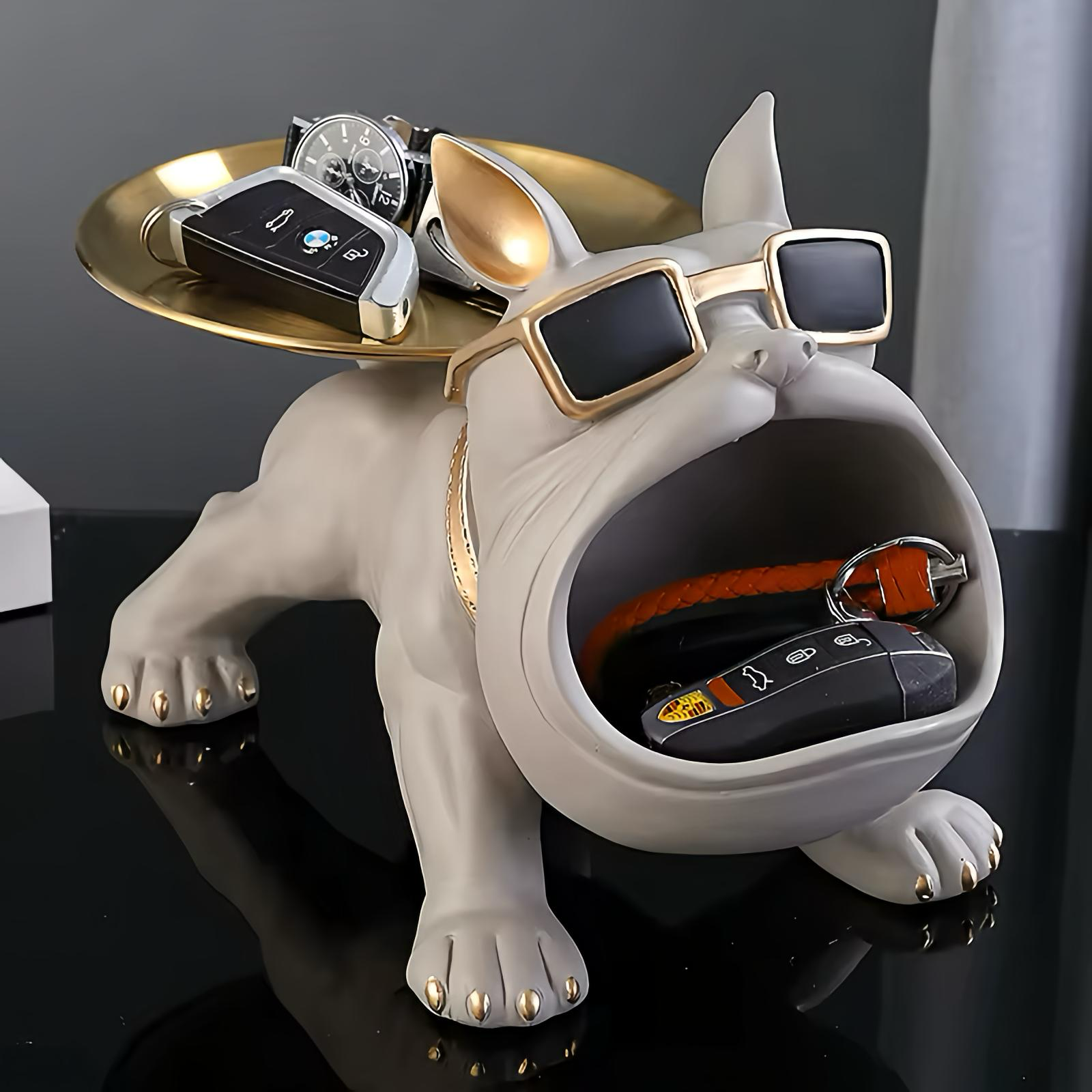 Bulldog Storage Bin and Tray – Functional Décor with Personality