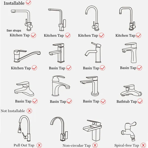 Universal 720 Degree Swivel Faucet Head Splash Proof Filter for Kitchen and Bathroom Sink