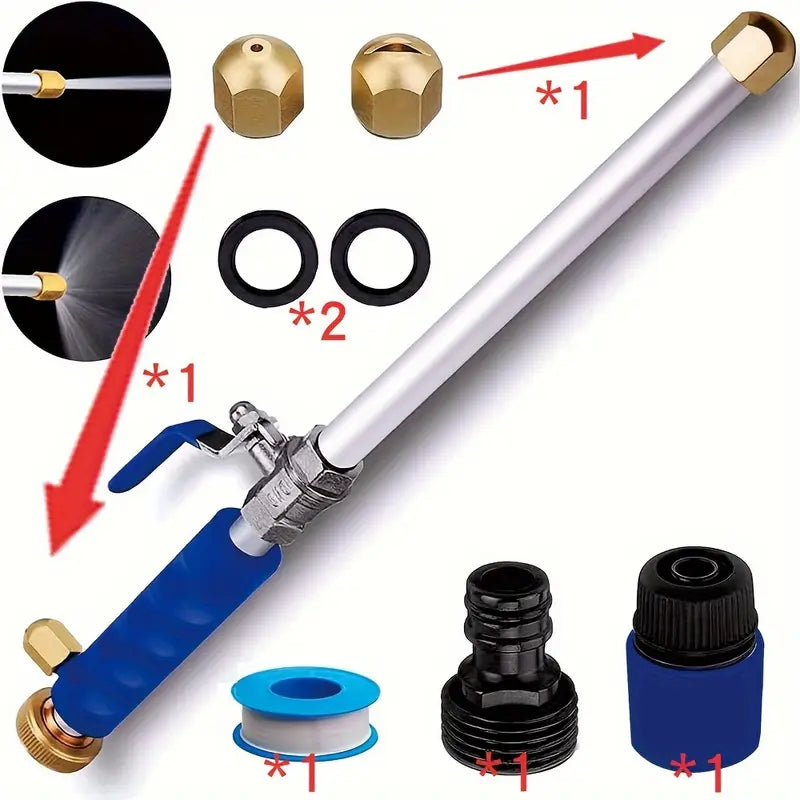 High Pressure Power Washer Wand For Garden Hose With Jet Nozzle And Fan Nozzle Hydro Jet Power Sprayer For Car Washing Or Garden Cleaning Made Of Durable Metal