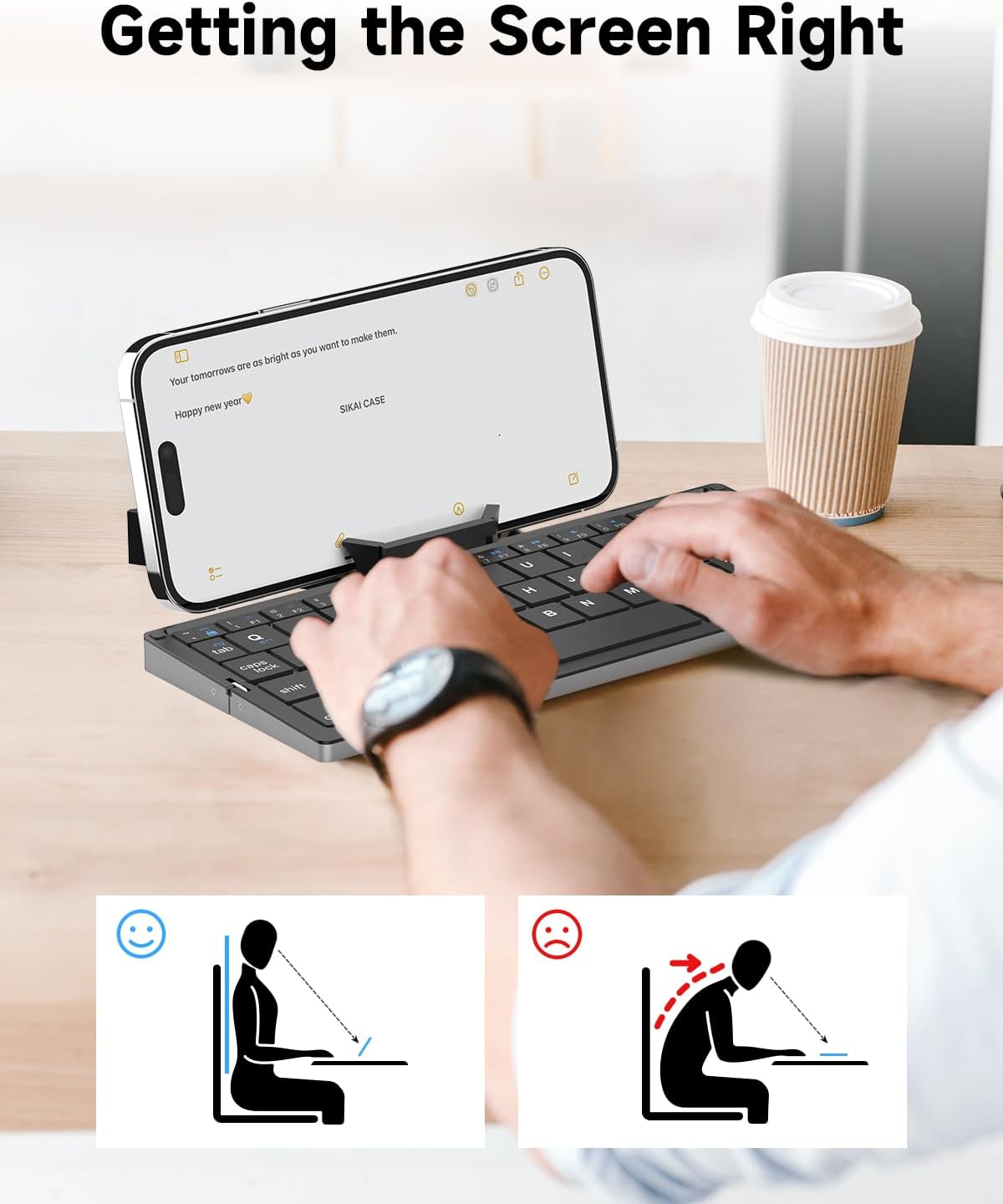 Portable Foldable Bluetooth Keyboard with Magnetic Stand