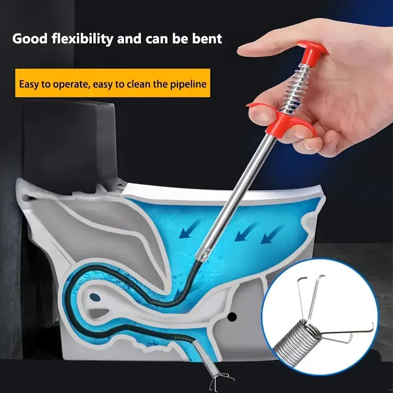 Flexible Bendable Grabber Tool with 4 Claws – Drain Clog Remover for Kitchen Sinks, Toilets, and Home Use