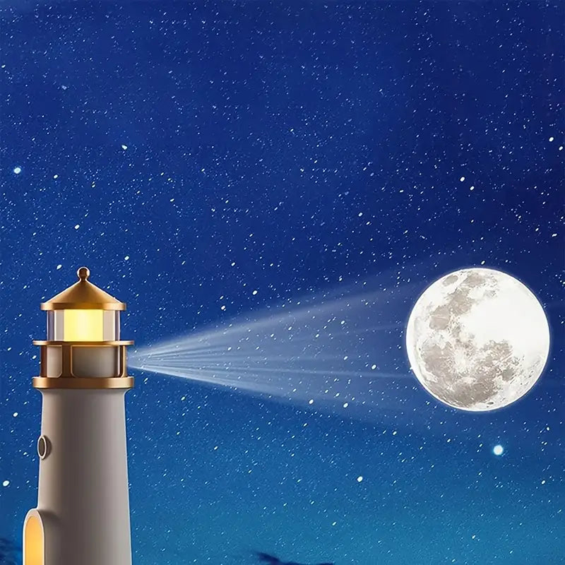 Moon Projection Lighthouse Night Light