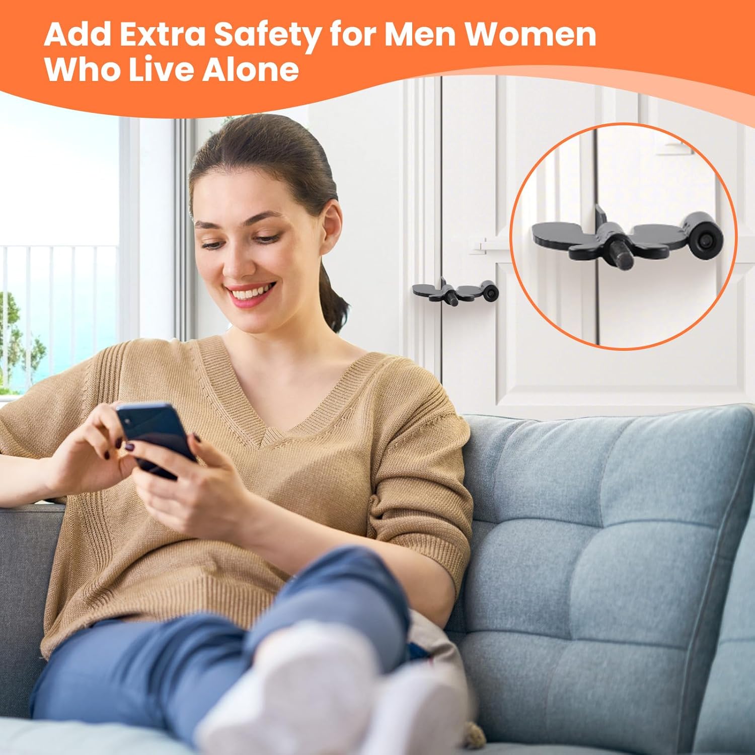 Safe Guard Portable Door Lock & Personal Alarm for Travel & Home