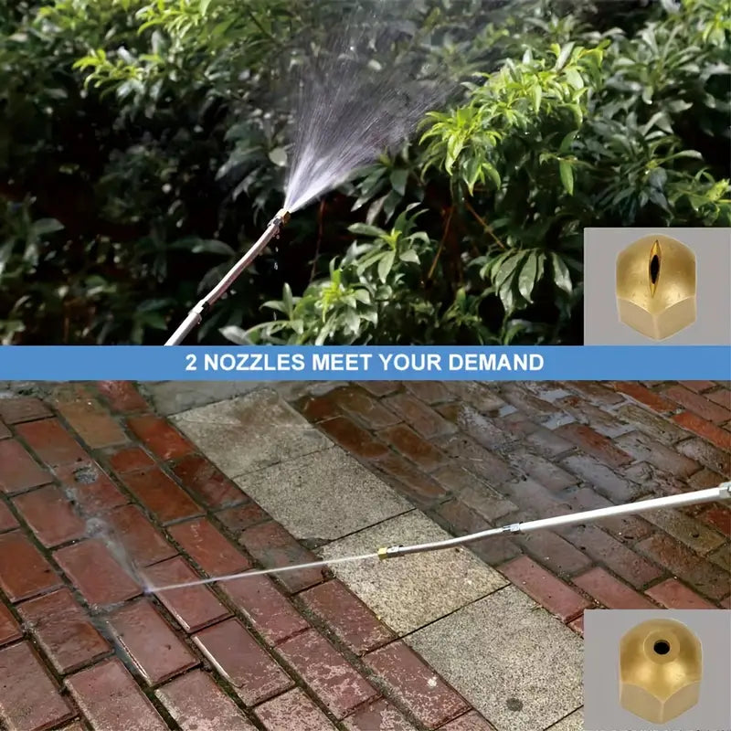 High Pressure Power Washer Wand For Garden Hose With Jet Nozzle And Fan Nozzle Hydro Jet Power Sprayer For Car Washing Or Garden Cleaning Made Of Durable Metal