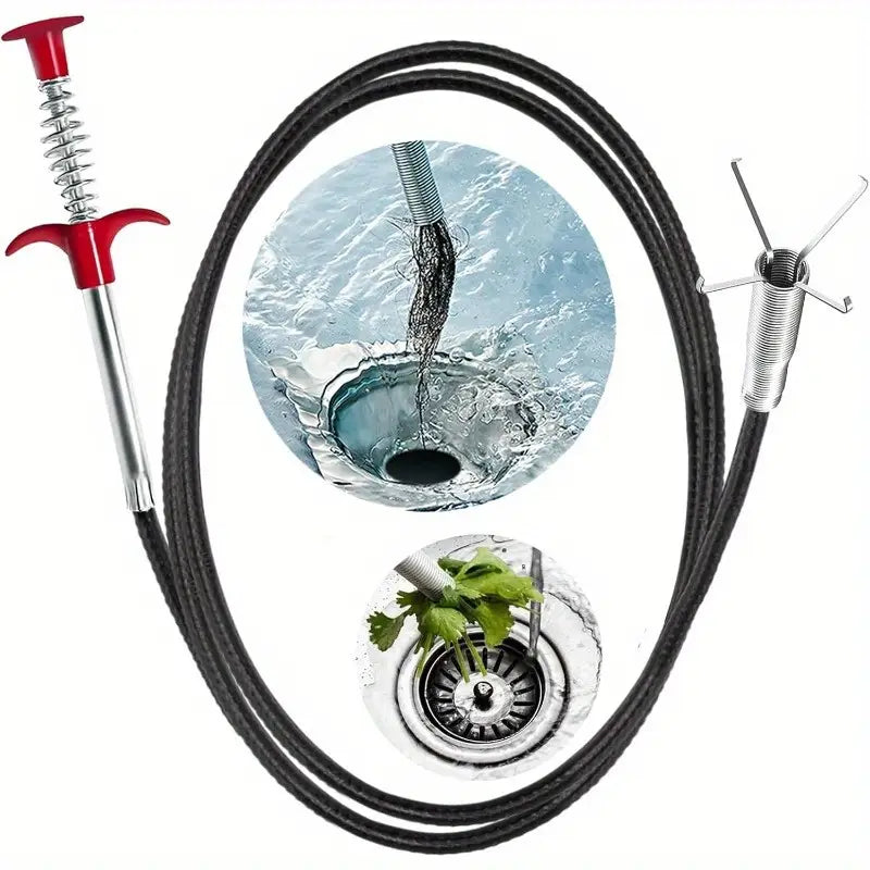 Flexible Bendable Grabber Tool with 4 Claws – Drain Clog Remover for Kitchen Sinks, Toilets, and Home Use