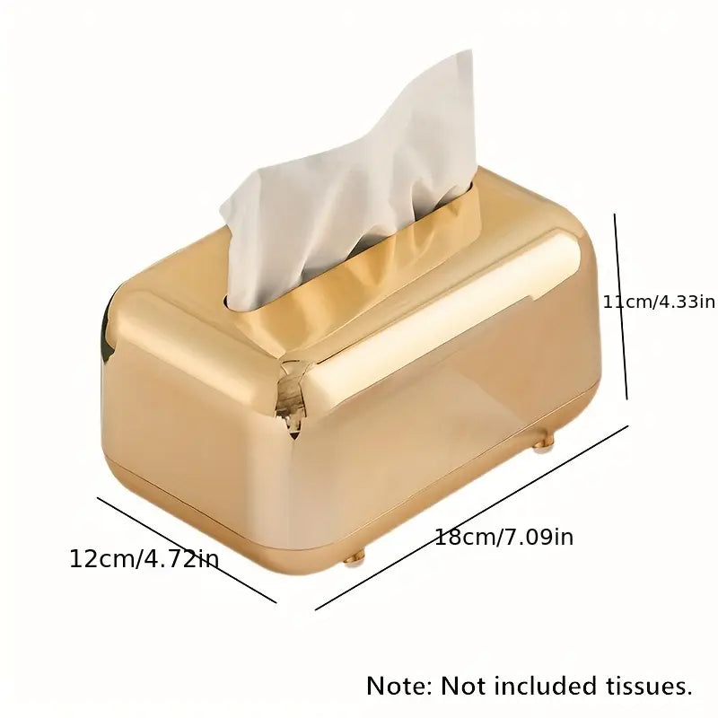Cromado Electroplated Tissue Box – Elegant Gold & Silver