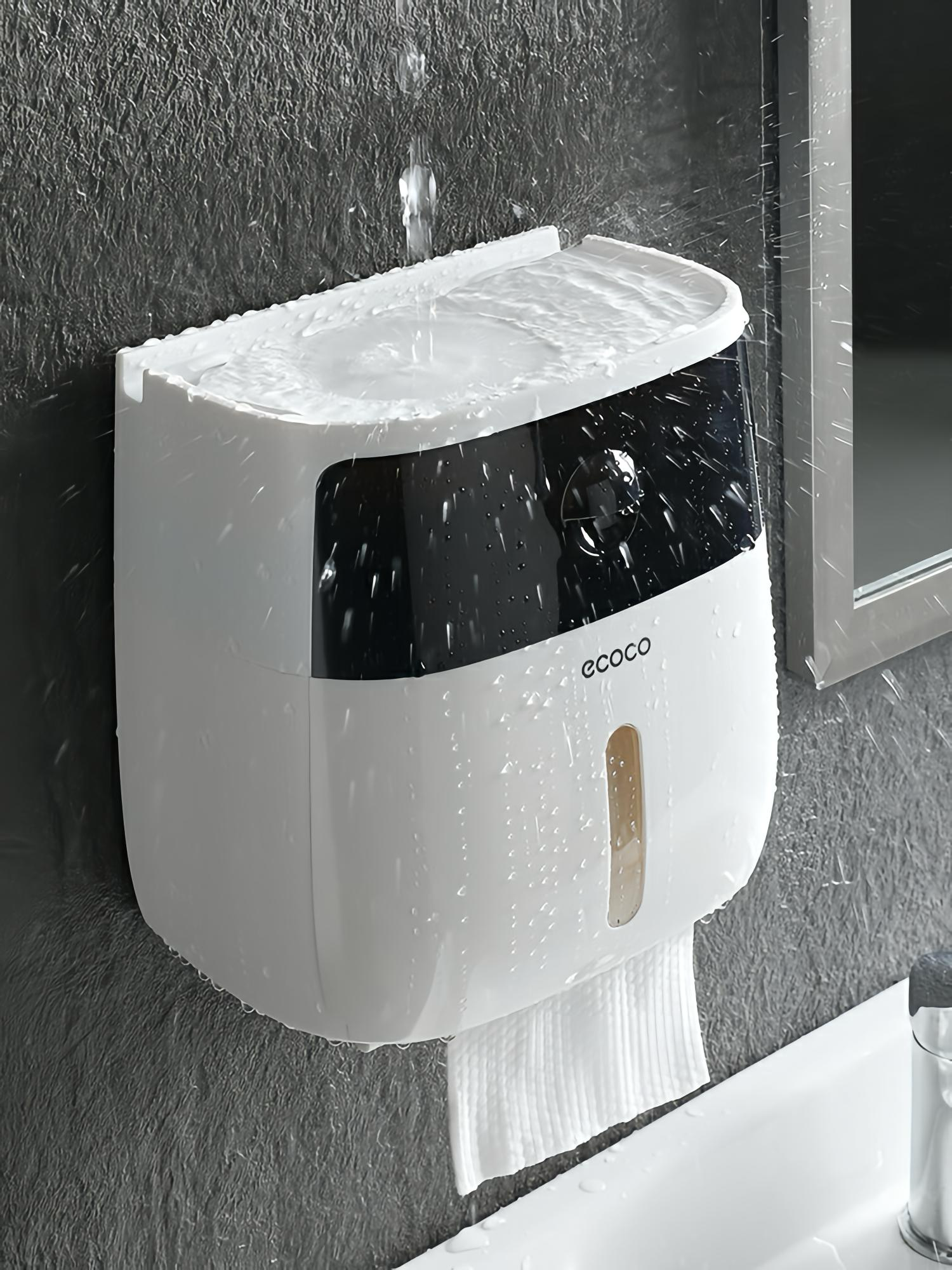 Multi-Function Toilet Paper Dispenser with Storage Shelf & No-Drill Mount