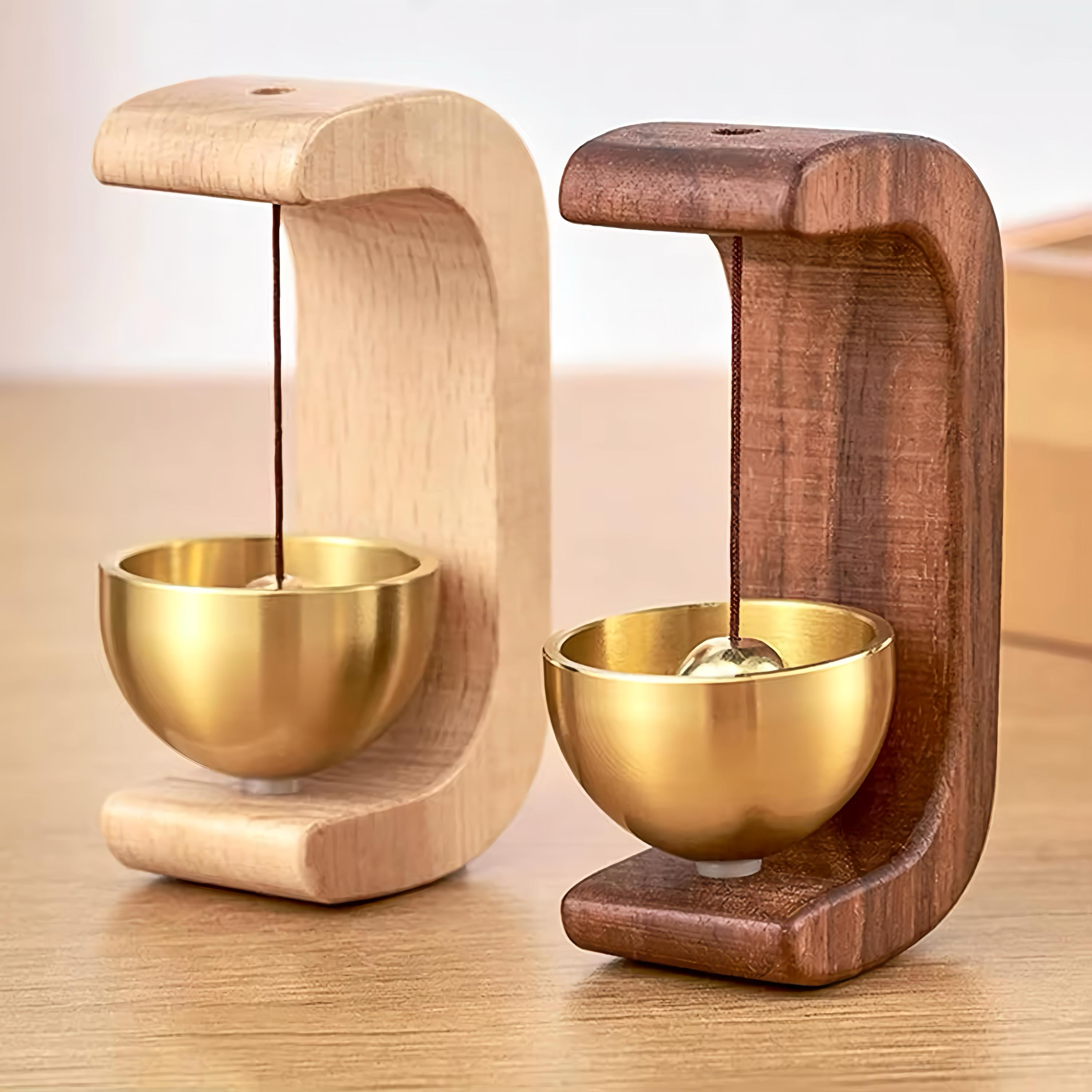 Wooden Wind Bell – Magnetic Copper Chime for Entryway or Car