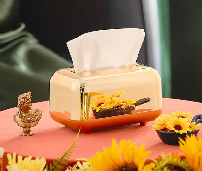 Cromado Electroplated Tissue Box – Elegant Gold & Silver