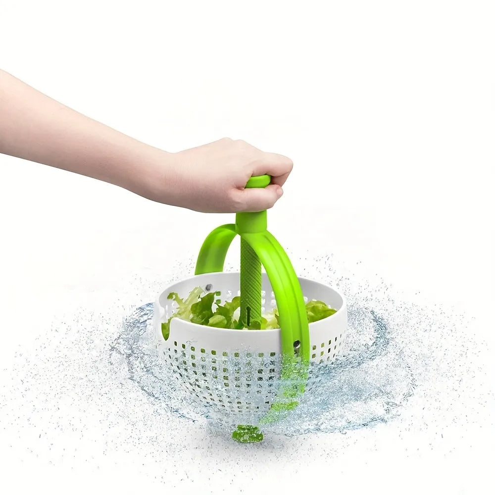 Spinning Colander with Retractable Handle for Veggies and Pasta