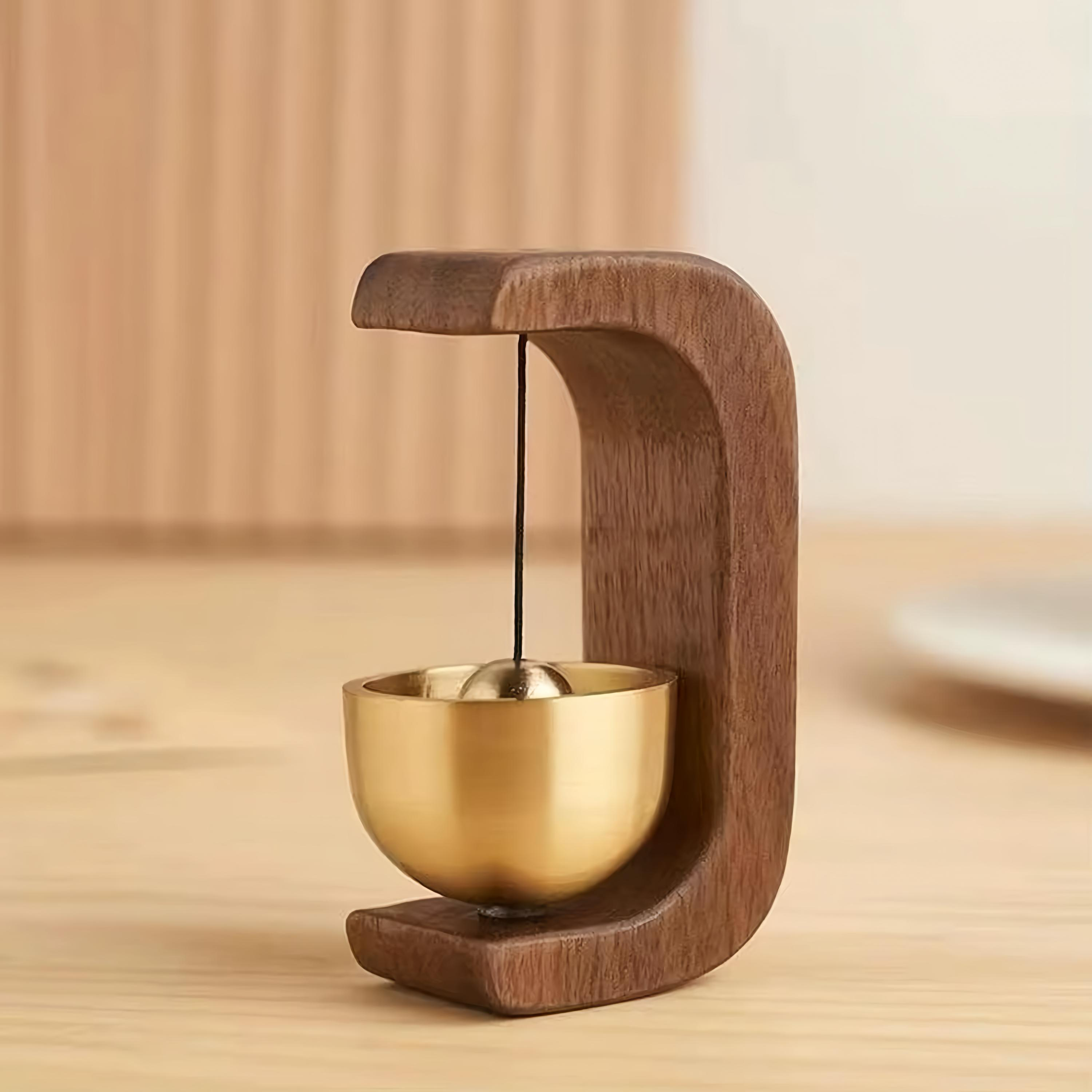 Wooden Wind Bell – Magnetic Copper Chime for Entryway or Car