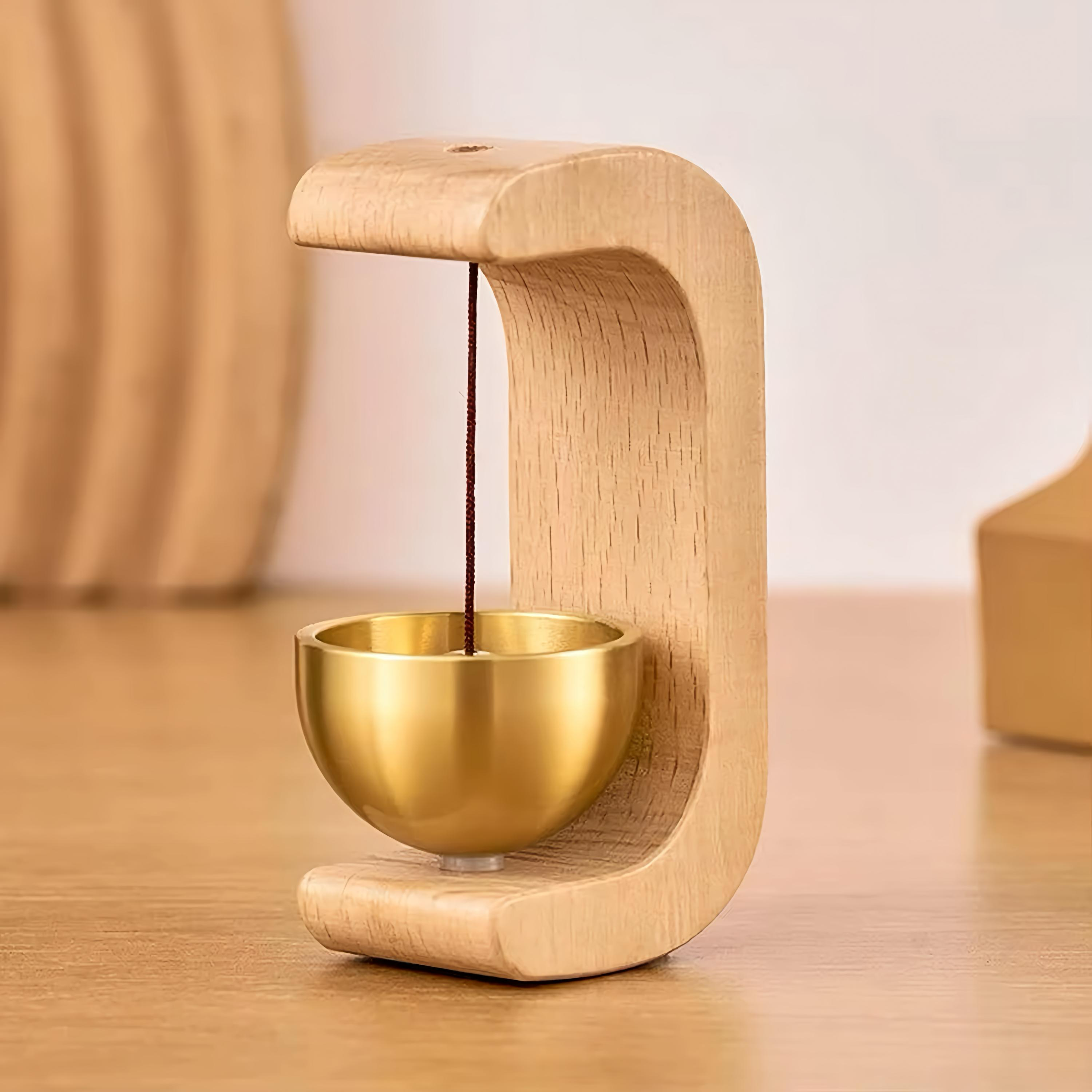 Wooden Wind Bell – Magnetic Copper Chime for Entryway or Car