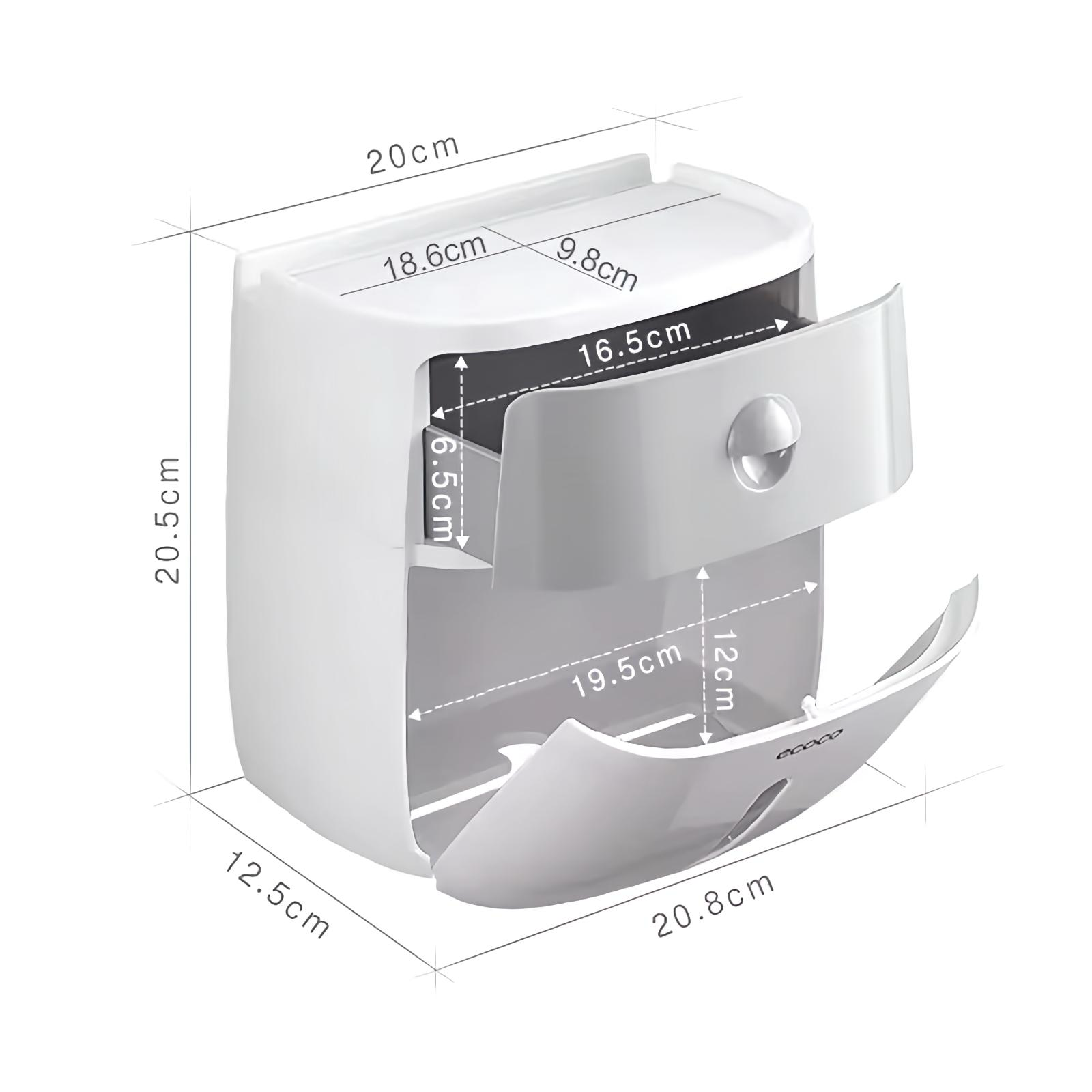 Multi-Function Toilet Paper Dispenser with Storage Shelf & No-Drill Mount