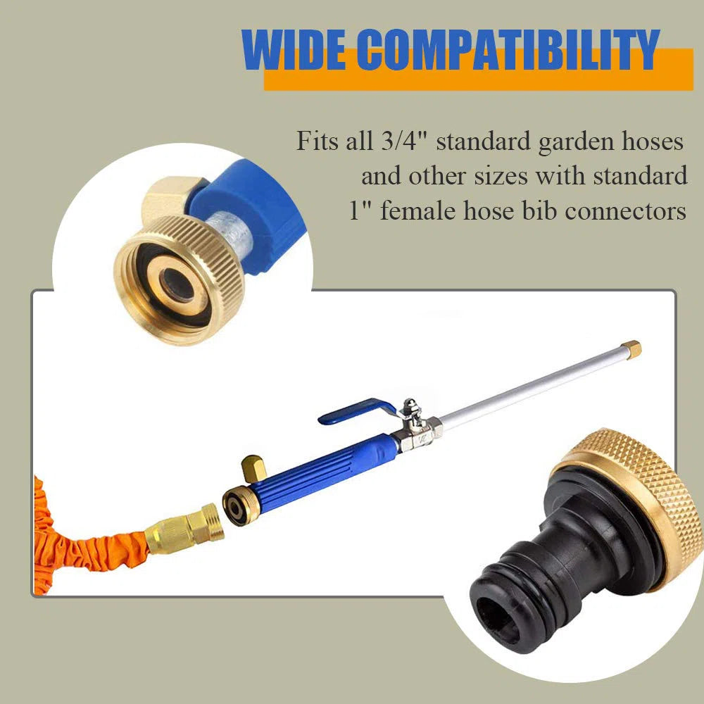 High Pressure Power Washer Wand For Garden Hose With Jet Nozzle And Fan Nozzle Hydro Jet Power Sprayer For Car Washing Or Garden Cleaning Made Of Durable Metal