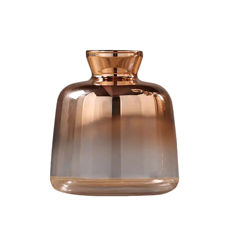 Nordic Style Gold-Trimmed Glass Vase