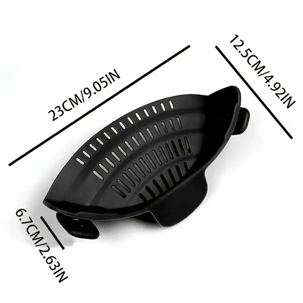 Universal Adjustable Silicone Clip-On Strainer for Pots, Pans, and Bowls