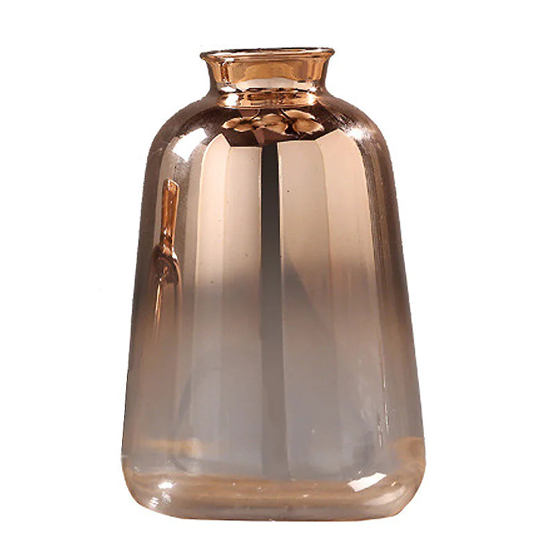 Nordic Style Gold-Trimmed Glass Vase