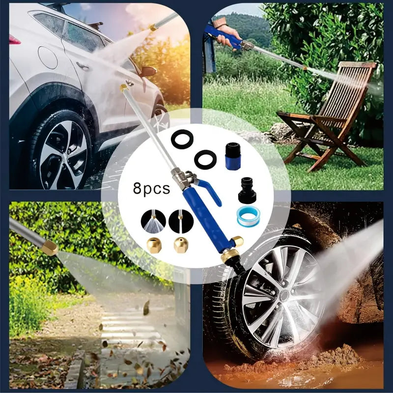 High Pressure Power Washer Wand For Garden Hose With Jet Nozzle And Fan Nozzle Hydro Jet Power Sprayer For Car Washing Or Garden Cleaning Made Of Durable Metal