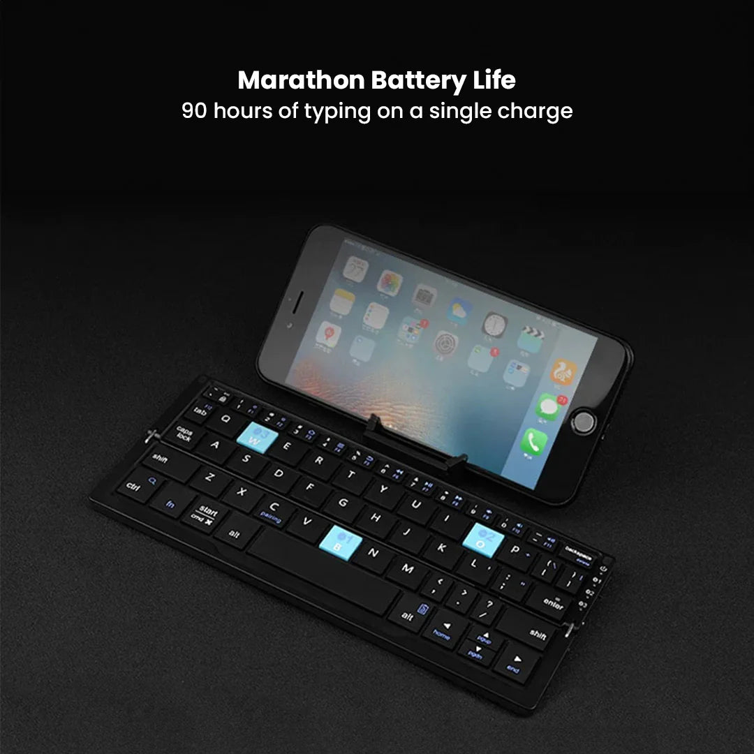 Portable Foldable Bluetooth Keyboard with Magnetic Stand