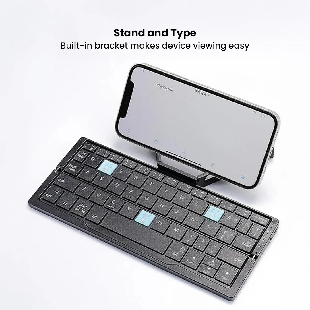 Portable Foldable Bluetooth Keyboard with Magnetic Stand