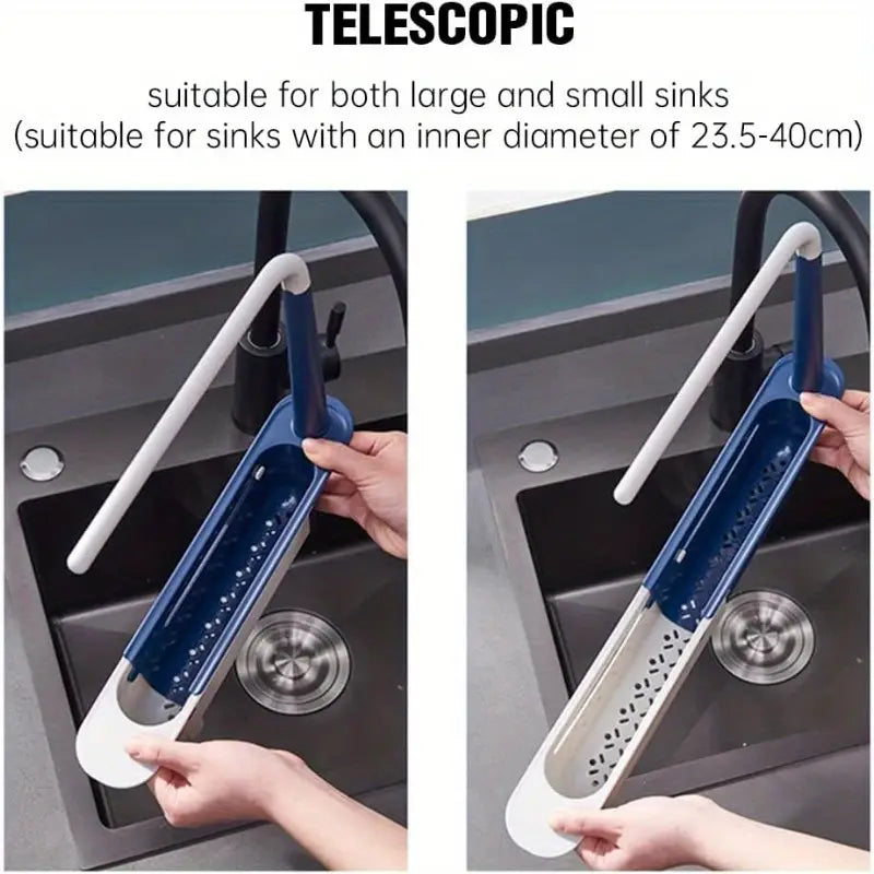 Telescopic Sink Storage Rack Kitchen Organizer Soap Sponge Holder