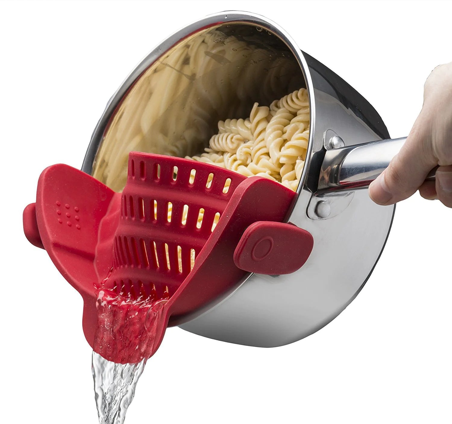 Universal Adjustable Silicone Clip-On Strainer for Pots, Pans, and Bowls
