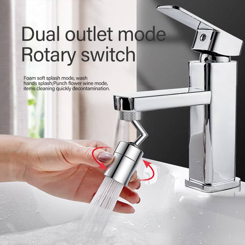 Universal 720 Degree Swivel Faucet Head Splash Proof Filter for Kitchen and Bathroom Sink