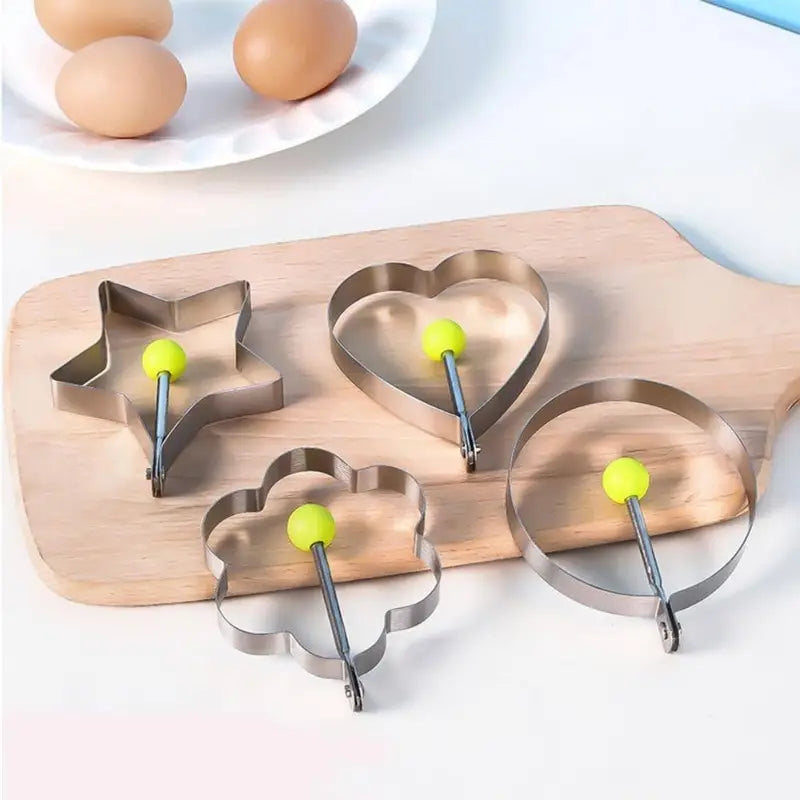 5 Styles Stainless Steel Fried Egg Mold - DIY Breakfast Pancake Shaper