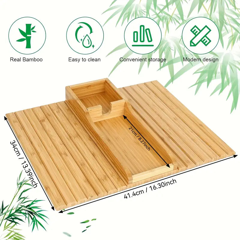Modern Minimalist Bamboo Sofa Tray, 43x53cm