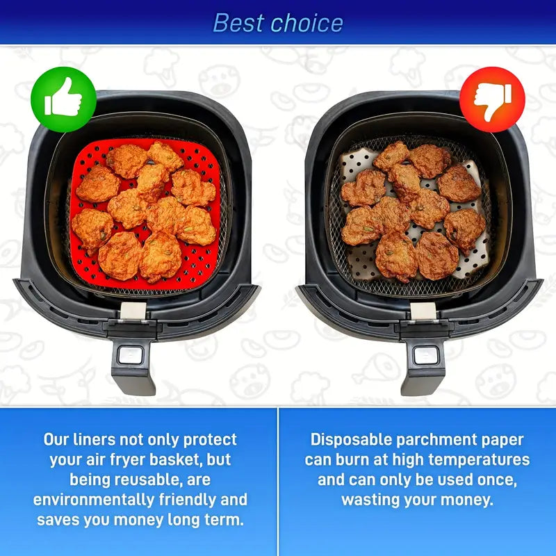 Reusable Silicone Baking Pan for Air Fryer (Square/Round)