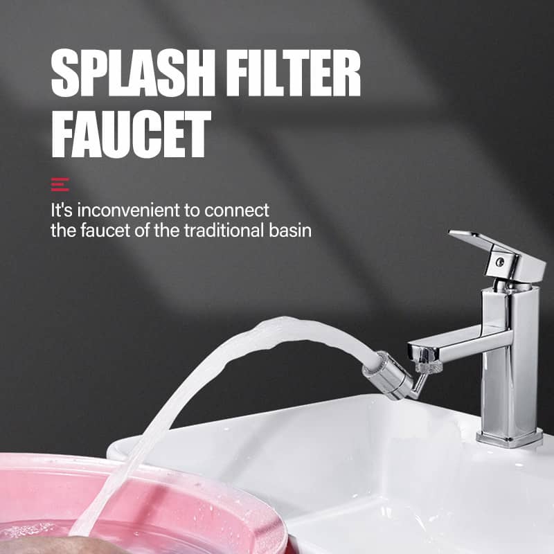 Universal 720 Degree Swivel Faucet Head Splash Proof Filter for Kitchen and Bathroom Sink
