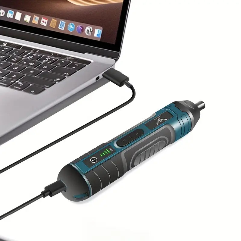 20-in-1 Cordless Screwdriver Kit – USB Rechargeable, LED Work Light, 4-Speed Torque (Max 5 Nm)
