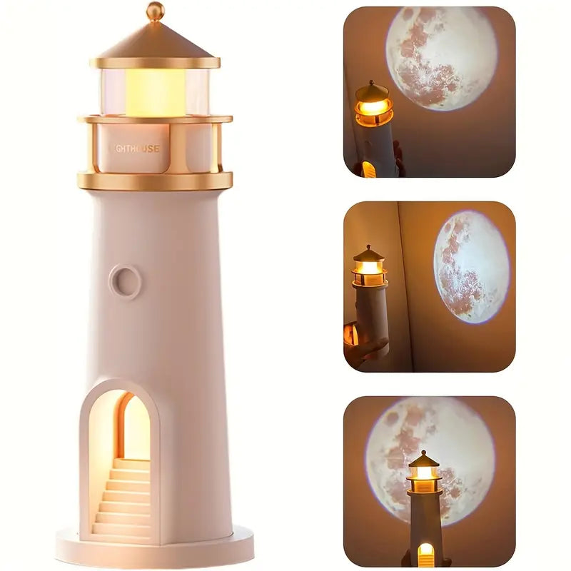 Moon Projection Lighthouse Night Light