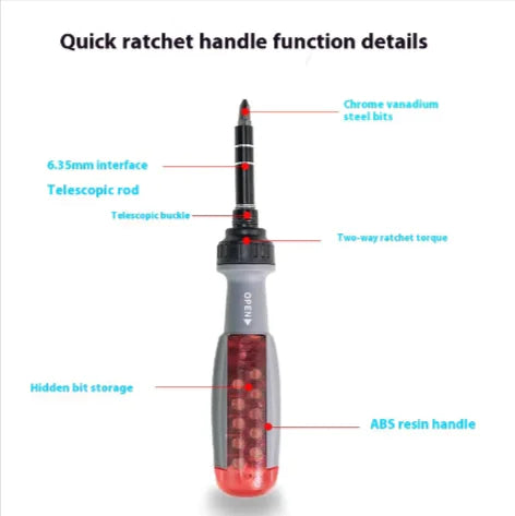 10 in 1 Multi-Angle Ratchet Screwdriver