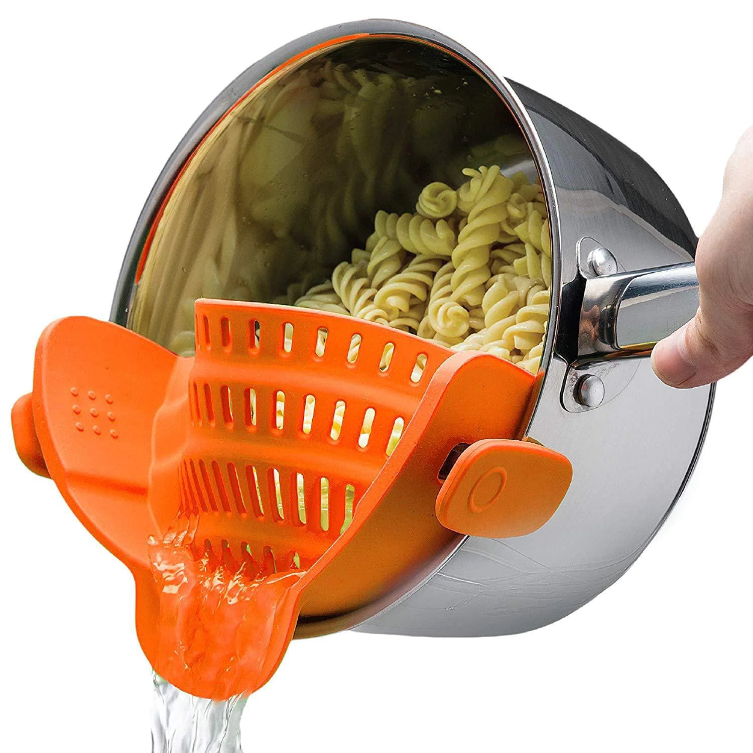 Universal Adjustable Silicone Clip-On Strainer for Pots, Pans, and Bowls