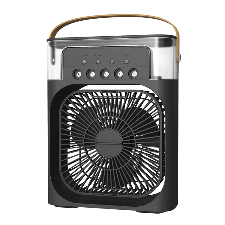 Kompakter 3-in-1-Mini-Luftkühler mit LED-Nachtlichtern, tragbarer Klimaanlage, Ventilator und Luftbefeuchter für den Heim- und Bürogebrauch