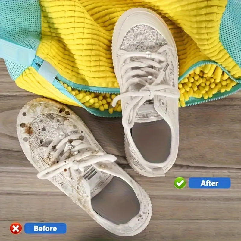 Universal Shoe Laundry Bag with Built-In Bristles – Reusable, Shape-Protecting Wash Bag for Sneakers &amp; Trainers