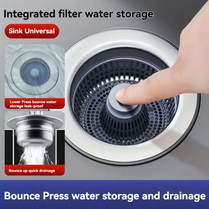 3-in-1 Stainless Steel Kitchen Sink Strainer Stopper
