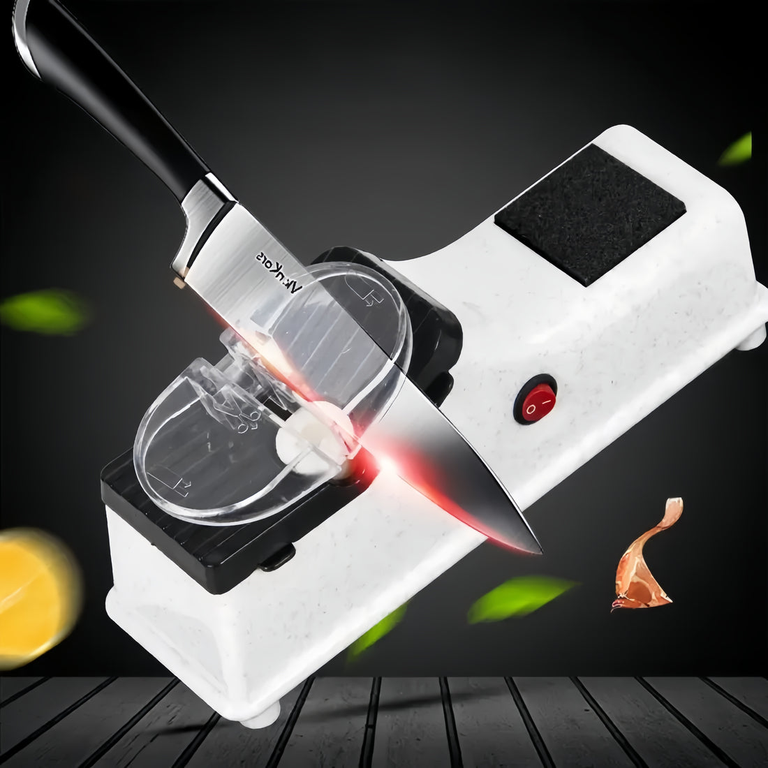 Rechargeable Electric Knife Sharpener - Automatic and Fast Sharpening for Kitchen Knives and Scissors