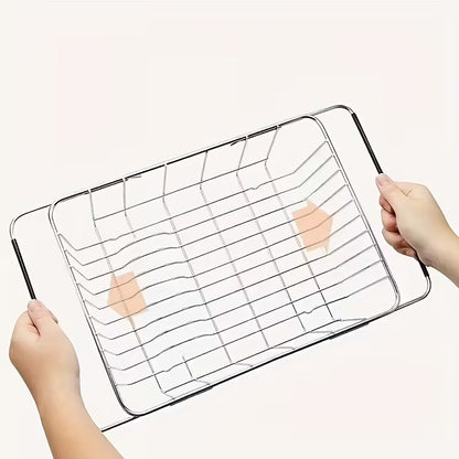 Telescopic Stainless Steel Over-the-Sink Dish Drying Rack – Expandable In-Sink Dish Drainer | Rustproof, Space-Saving &amp; Multi-Purpose