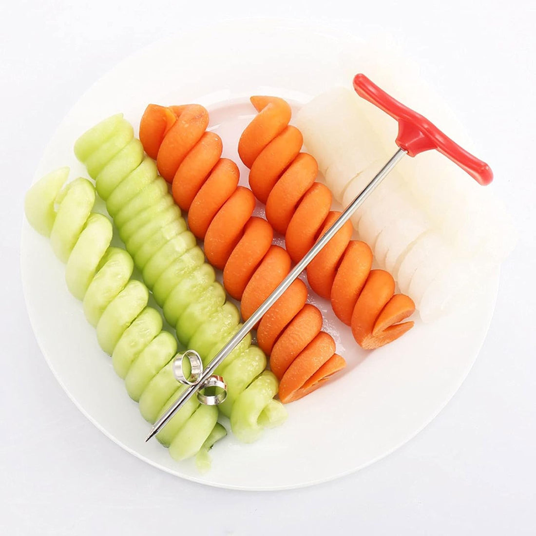 All-in-One Spiral Vegetable Slicer – Manual Twister for Fries &amp; Salads
