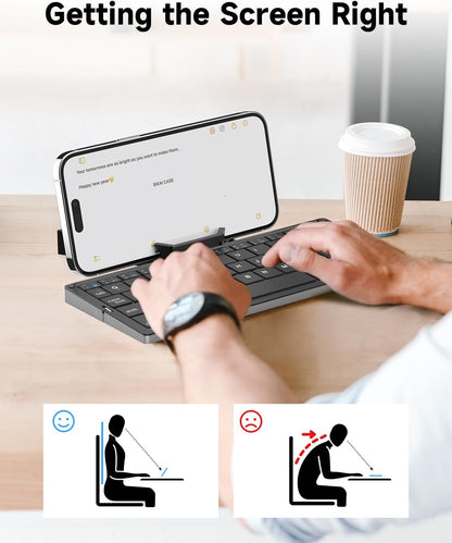 Portable Foldable Bluetooth Keyboard with Magnetic Stand