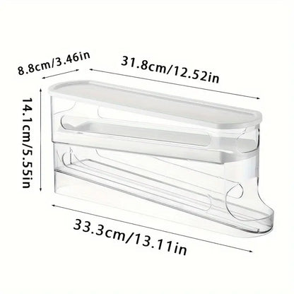 Double Layer Rolling Egg Storage Box, Space Saving Organizer